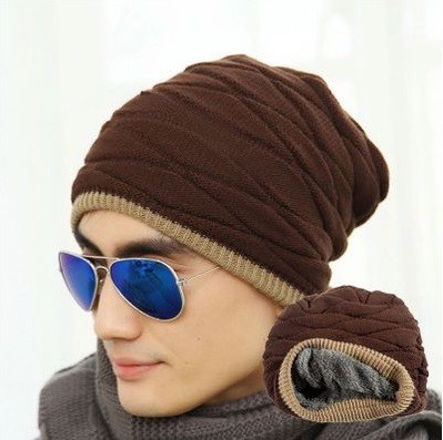 Unisex winter gebreide muts in meerdere kleuren koffiekleur