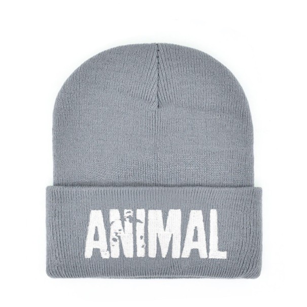 Unisex zimná čiapka s nápisom sivá