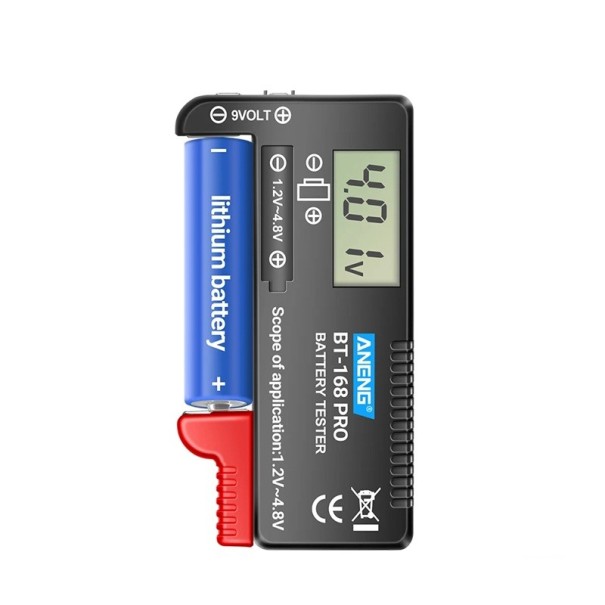 Universal Batteritester 168 PRO Digital Kapacitetsmåler AAA AA Knapceller Belastningsanalysator Display Lithium Batteritjekker 1