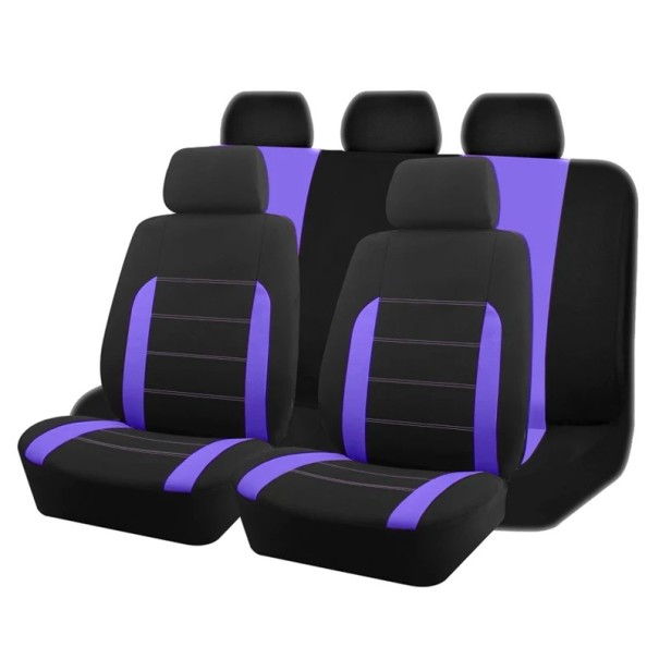 Universal bilstolsöverdrag för 5 säten Skyddsöverdrag för fram- och baksäten Set med bilstolsöverdrag med ryggskydd Polyester Enkel installation
