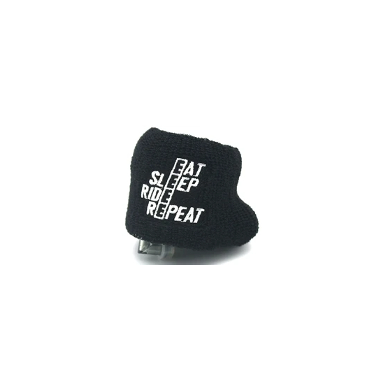 Universal Cotton Brake Fluid Reservoir Cover with the Inscription Eat Sleep Ride Repeat 1