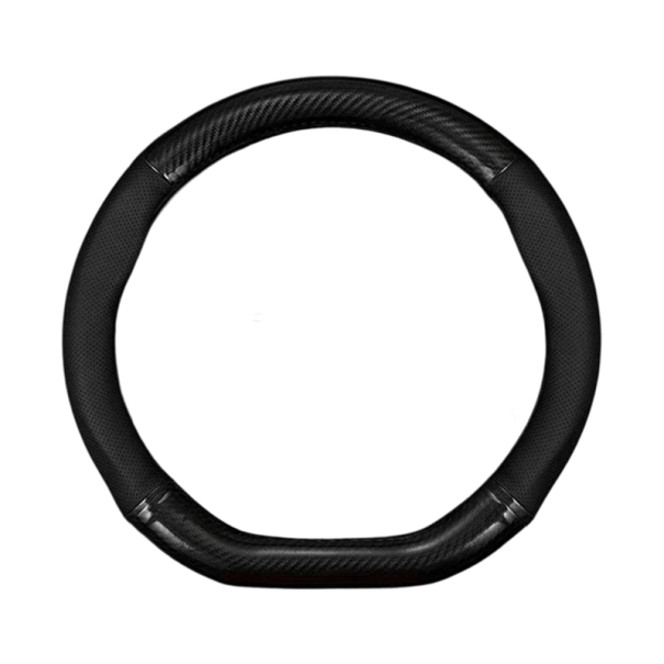 Universal D Shape Steering Wheel Cover 36x38 cm Microfiber Leather Non-Slip 3D Design Carbon Fibre Breathable Car Accessory Durable Cover 1