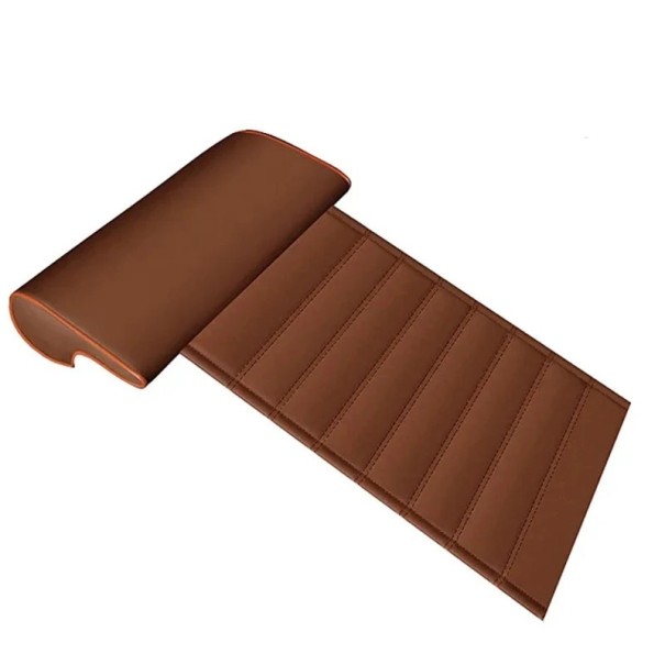 Universal Foot Cushion in Artificial Leather, Seat Cushion, Size 44 x 42 x 31 x 20 cm brown