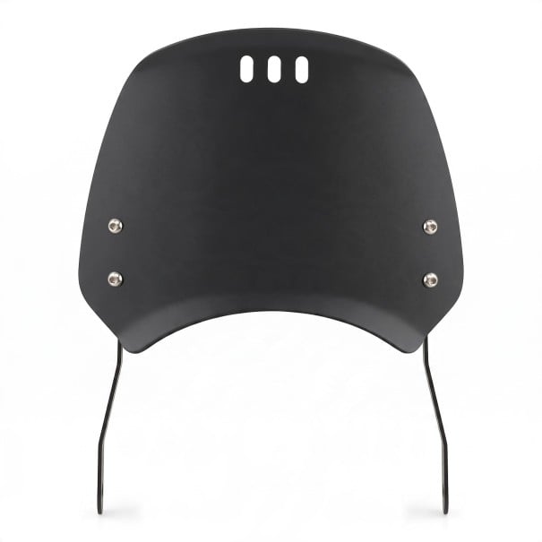 Universal Motorcycle Windscreen Aluminium Shield with Stainless Steel Mount for Round Headlight Wind Deflector black
