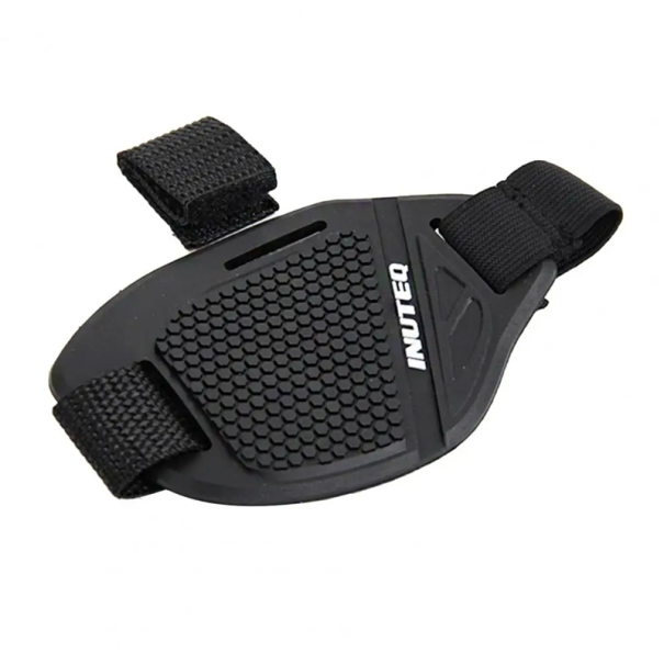 Universal Non-Slip Rubber Protector for Motorcycle Boots 8.5x11.5 cm with 30 cm Elastic Strap Gear Shift Protection white