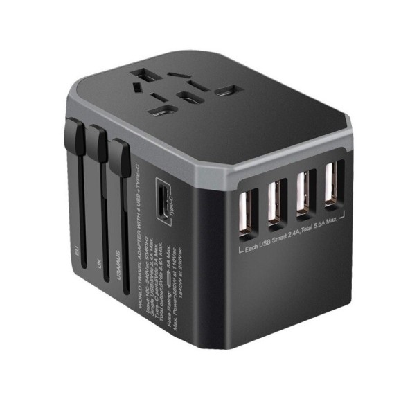 Universal reseströmadapter K1115 grå
