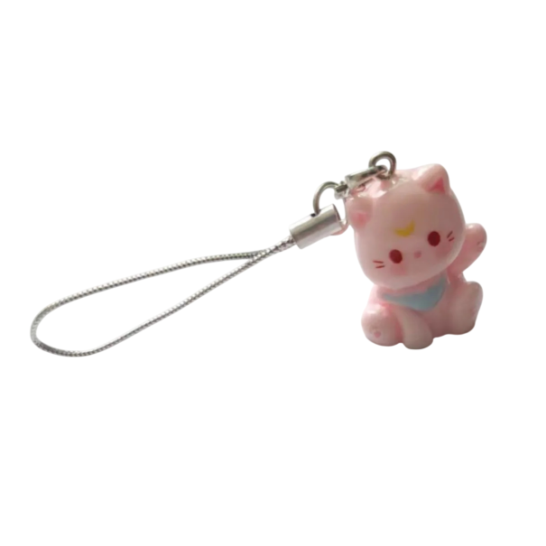 Universal Resin Keyring Cat Keychain Backpack Handbag Cute Decoration Stylish Gift for Cat Lovers pink