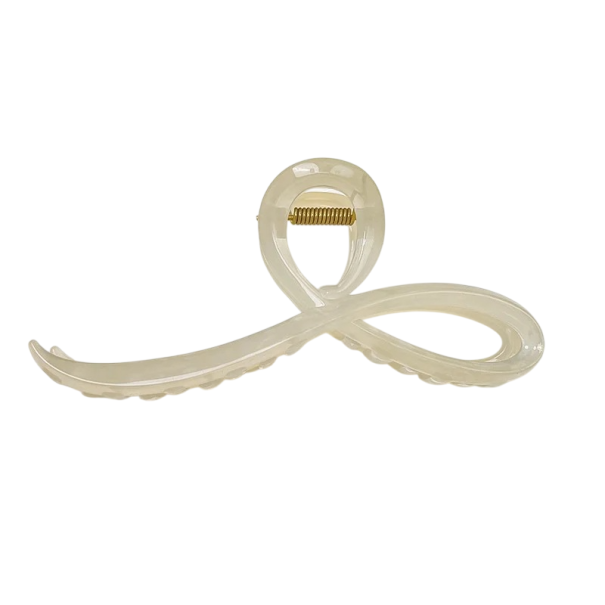 Universal Size Elegant Ladies' Hair Clip Minimalist Arch Design Sturdy Clip for Bun or Ponytail Stylish Accessory beige