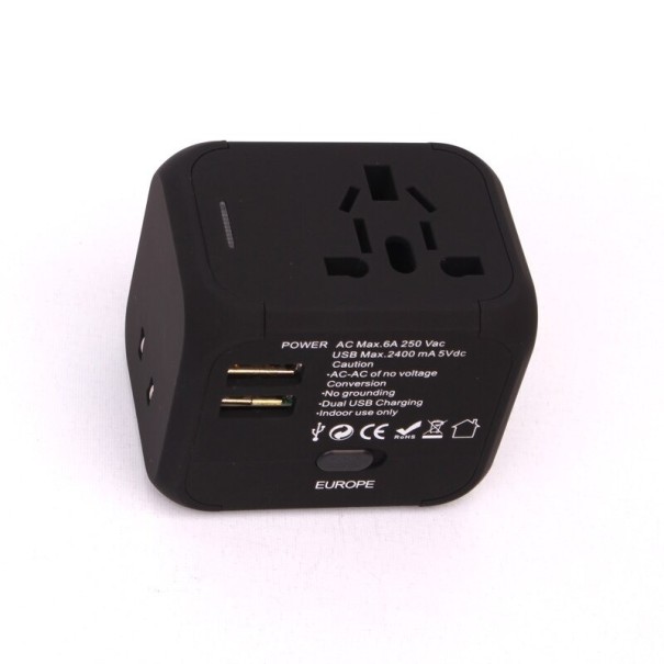 Universel rejsestrømadapter K1125 sort