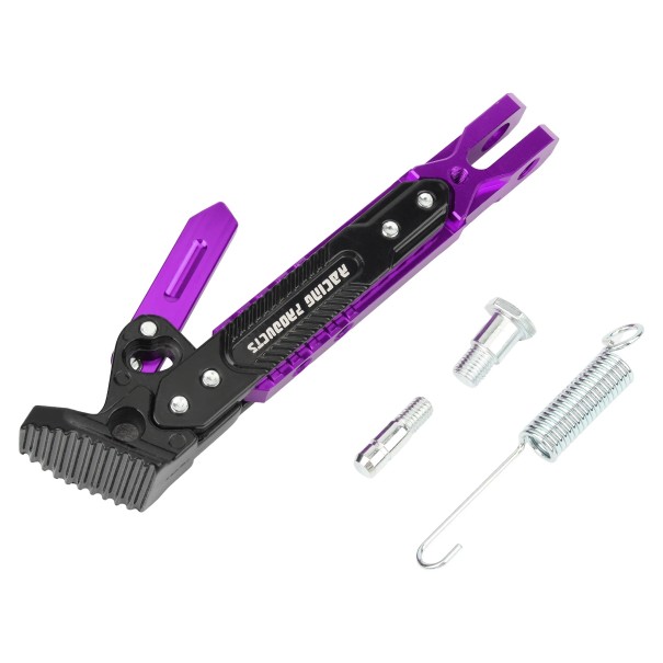 Universele gekleurde zijstandaard voor motorfiets Verstelbare zijsteun met montagemateriaal voor KTM Honda Suzuki Yamaha Kawasaki paars