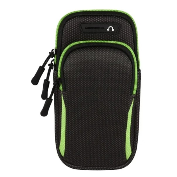 Universele hardloophoes voor mobiele telefoons tot 6,5 inch met verstelbare band voor sport en training groen