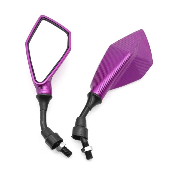 Universele motorfiets achteruitkijkspiegels 2 stuks 10 mm schroefdraad ABS-constructie Breedte 23 cm Verstelbare hoek Geschikt voor scooters en motoren paars