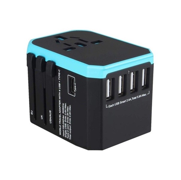 Universele reisstroomadapter K1115 blauw