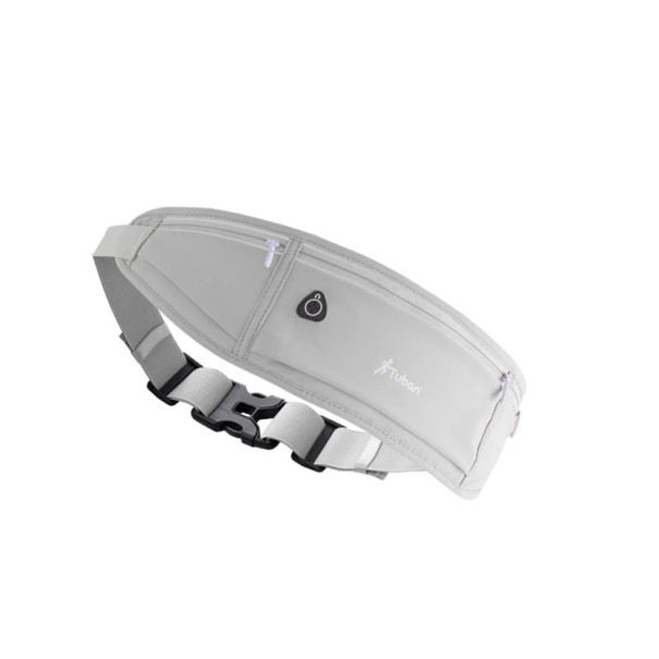 Universele sportheuptas 49 x 11 cm Verborgen fitnesstas Waterdichte hardloopheuptas Verstelbare riem Accessoire voor buitensporten grijs