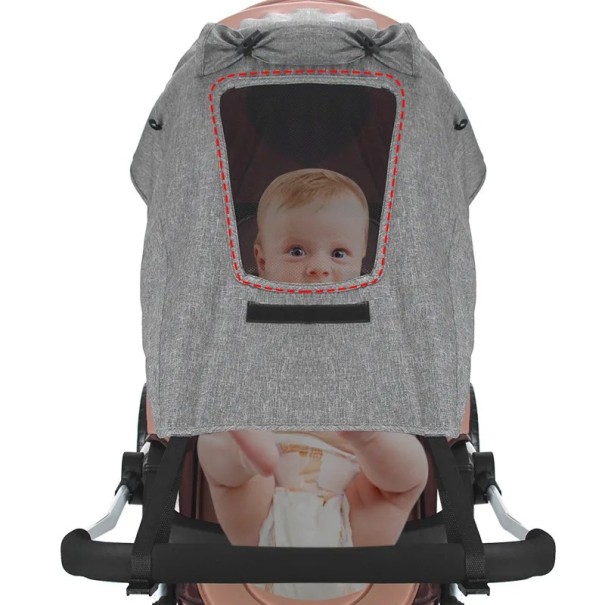 Universele zonnekap voor kinderwagens met UV-bescherming voor ramen. Zonnekap voor autostoel en diepe en sportkinderwagen.