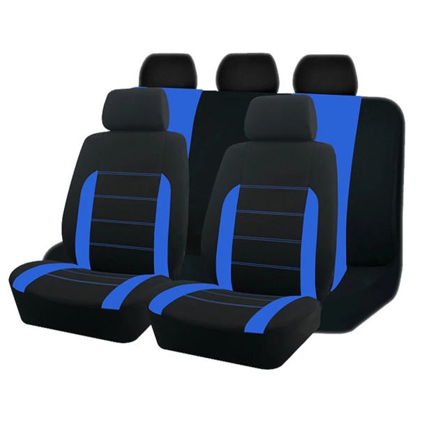 Universelle Autositzbezüge für 5 Sitze Schonbezüge für Vorder- und Rücksitze Set Autositzbezüge mit Rückenlehnenbezügen Polyester Einfache Montage blau