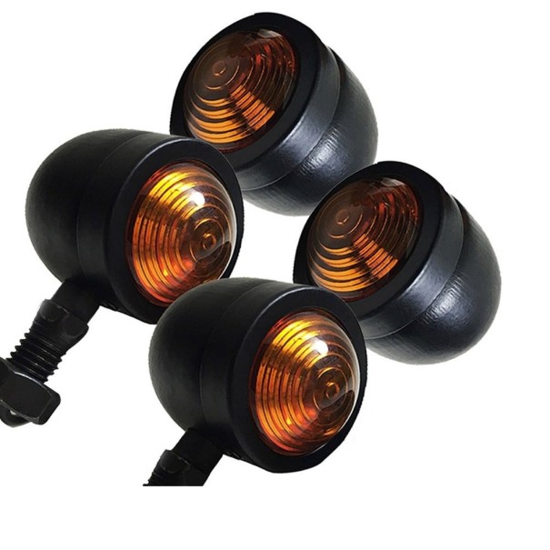Universelle motorcykeladvarselslamper 4 stk. sort