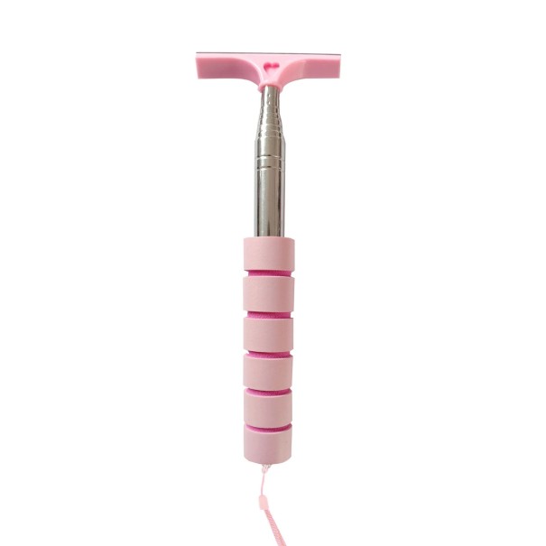 Universelle teleskopische Scheibenwischer für das Rückspiegelauto 21x96 cm Edelstahlwischer mit Gummilippe zum Reinigen von Autoscheiben und Fenstern rosa