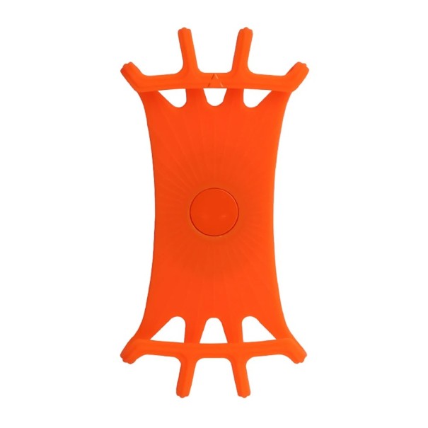 Univerzális silikon telefon tartó kerékpárra, motorra vagy babakocsira, 360°-ban forgatható állvány GPS és mobil navigációhoz narancs