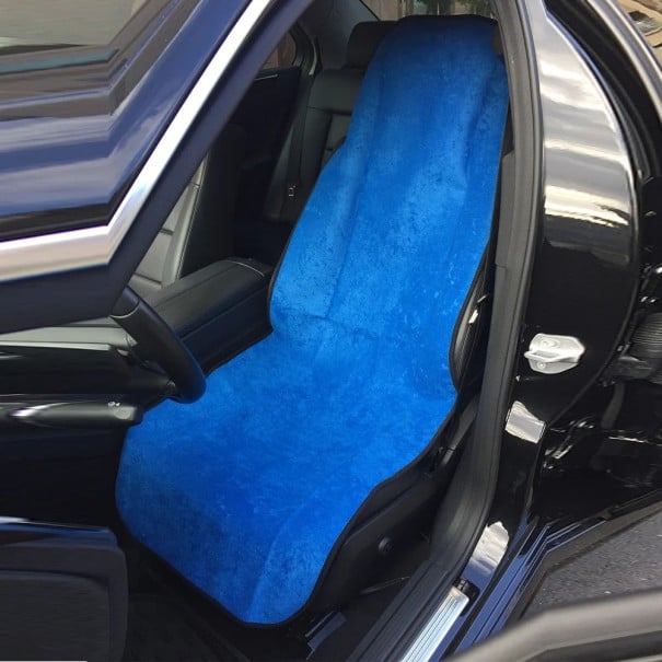 Univerzální ručník potah na autosedačku, polyester, rozbalený rozměr 153 x 52 cm modrá
