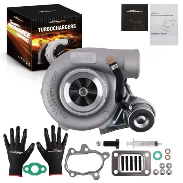 Univerzální turbodmychadlo pro motory 1,5 až 2,0 l výkon až 350 koní příruba T25 vodní a olejové chlazení na tuning motoru vozidla 1