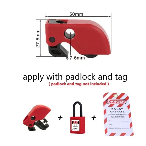 Univerzální zámek na jističe s přepínačem 50 × 27,5 mm bezpečnostní blokace vypínače pro rozvaděče a elektrické instalace 1