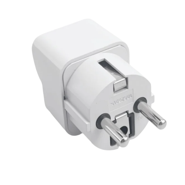 Uniwersalny adapter podróżny UE typu E/F, reduktor wtyczki, gniazdo elektryczne, 100–240 V, ognioodporny, europejski adapter wtyczki biały