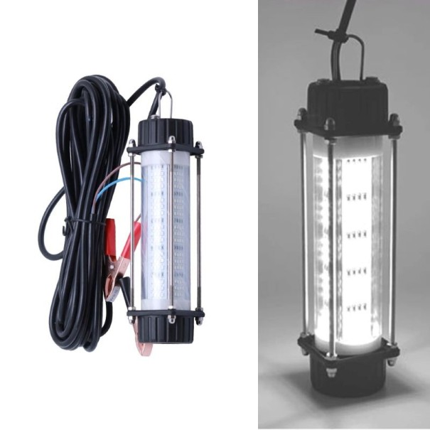 Unterwasserfischerlicht 120 W 205×50 mm LED 240 Dioden Edelstahl Kabel 7 m zum Anlocken von Fischen beim Angeln weiß