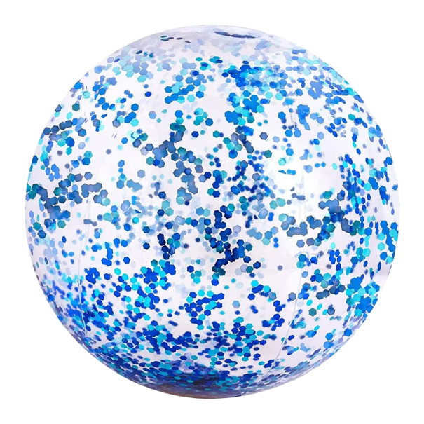 Uppblåsbar badboll med glitter Uppblåsbar poolboll 40 cm blå