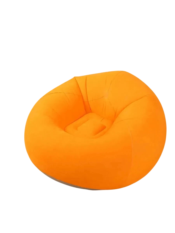 Uppblåsbar fåtölj 103 x 60 cm Fällbar lätt avslappnande sittplats PVC förstärkt material Ventil mot luftläckage orange