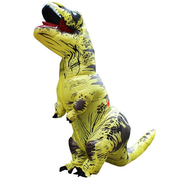 Uppblåsbar T-Rex-dräkt för barn gul