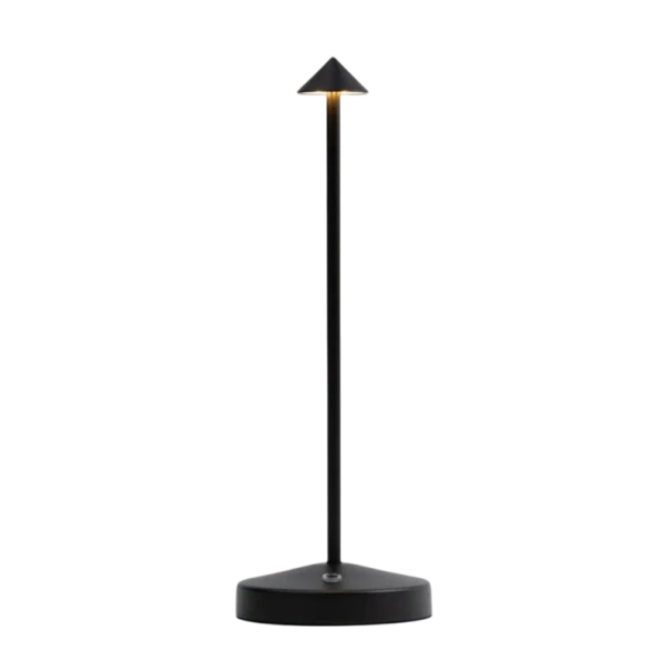 Uppladdningsbar LED-bordslampa med touchkontroll 30 cm USB-C 3 ljustemperaturer 3000–6500K Dimning Halkfri bas 2000mAh svart