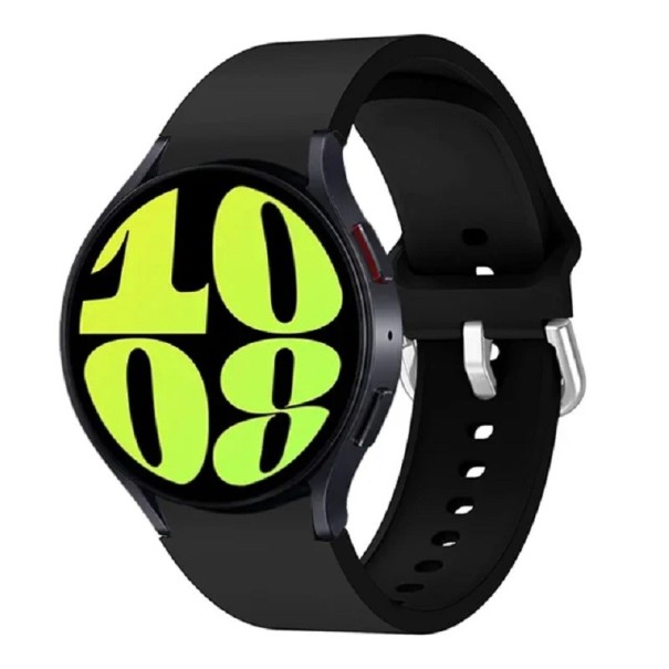 Urrem til Samsung Galaxy Watch 4 Classic 42 mm 46 mm Gummi urrem sort