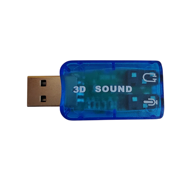 USB 2.0 External Independent Sound Card 5.2 x 2.3 x 1.2 cm Adapter with Headphone and Microphone Port Plug and Play for PC blue