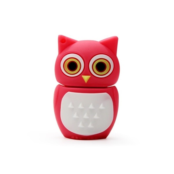 USB 2.0 flash disk sova tmavě růžová 8GB