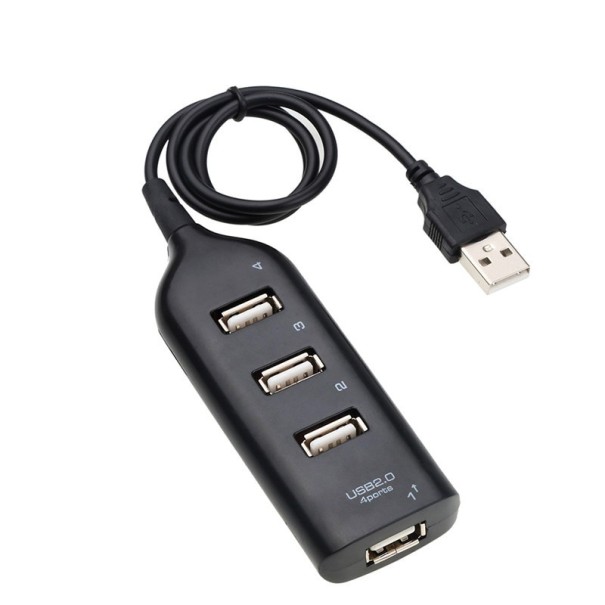 USB 2.0 Hub 4 porty černá