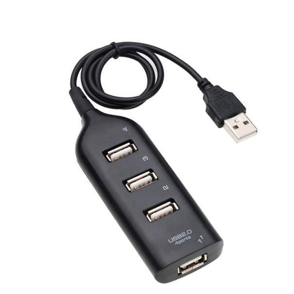 USB 2.0 -keskitin, 4 porttia musta