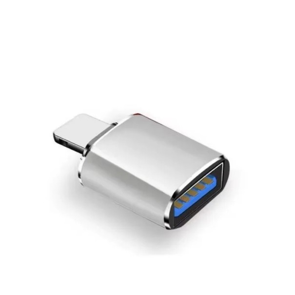 USB 3.0-adapter til iPhone og iPad Lightning til USB OTG til iOS 13 og nyere sølv