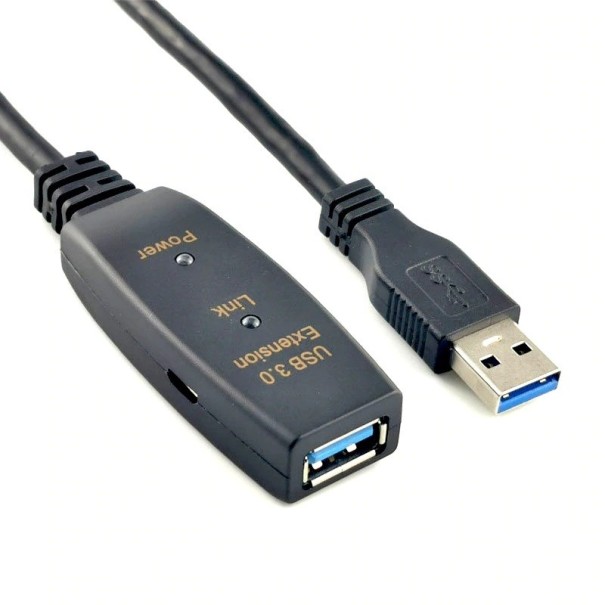 USB 3.0 förlängningskabel med signalförstärkare