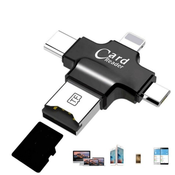 USB 4-i-1 minneskortläsare