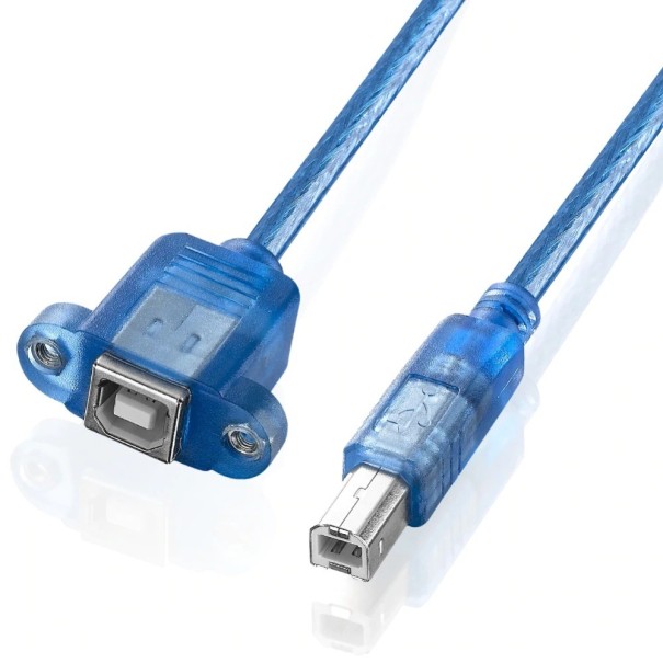 USB-B F/M -tulostimen jatkokaapeli sininen 50 cm