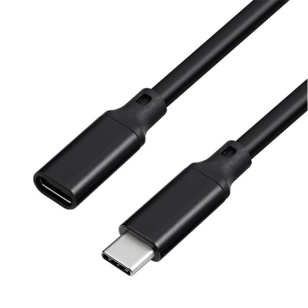 USB-C 3.1 M/F forlængerkabel sort 20 cm
