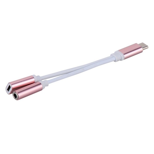 USB-C - 3,5 mm-es jack / USB-C K101 adapter rózsaszín
