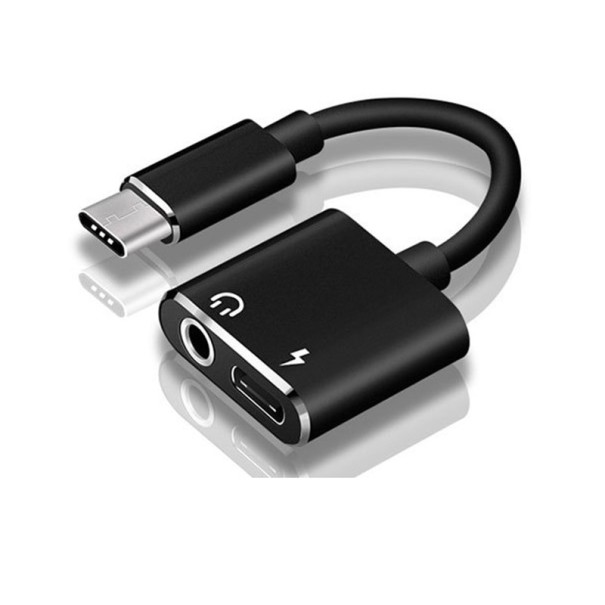 USB-C - 3,5 mm-es jack / USB-C K6 adapter fekete