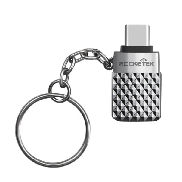 USB-C auf USB 3.0 Adapter zum Anschließen eines USB-Sticks an ein Telefon oder Laptop Datenübertragung 5 Gbps Metallgehäuse silbern