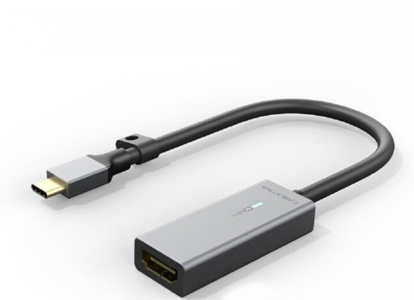 USB-C han til HDMI hun adapter til overførsel af billede til monitor eller tv Opløsning op til 4K Kabinet af aluminiumlegering Længde 9,5 cm 1