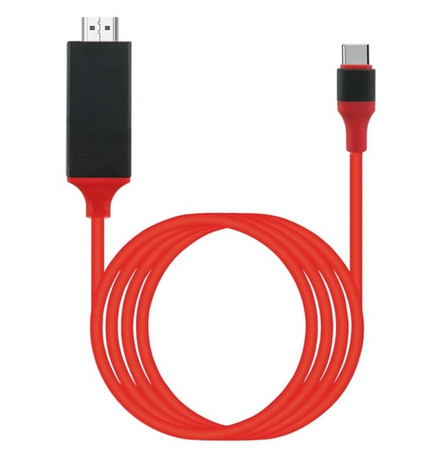 USB-C - HDMI kábel piros