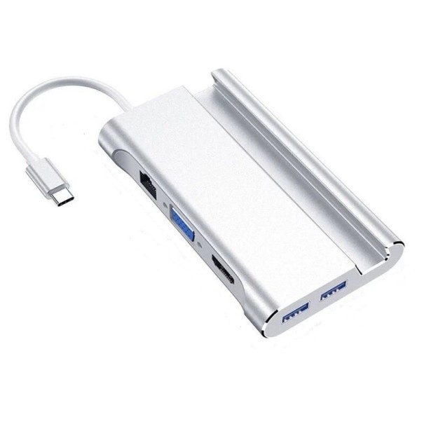 USB-C hub 7-i-1 med stander 1
