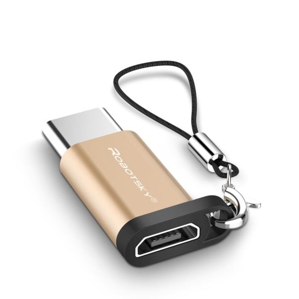 USB-C–Micro USB -sovitinriipus kultainen