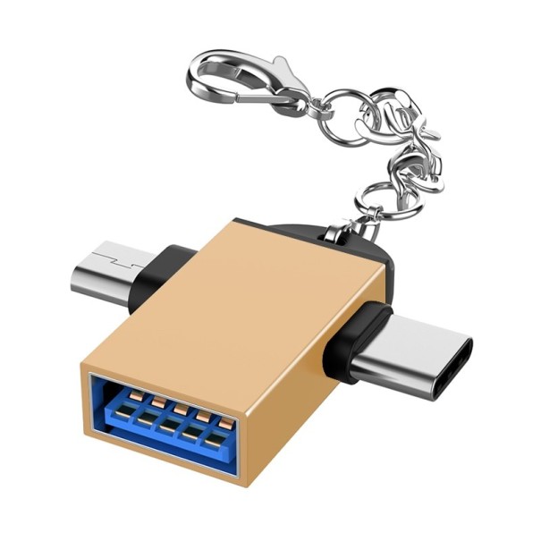 USB-C / Micro USB - USB 3.0 átalakító arany 2